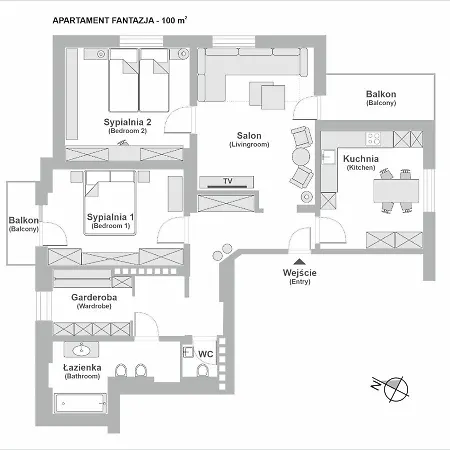 Sanhaus - Fantazja - Z Dwoma Balkonami - 100 M2 Apartamento *